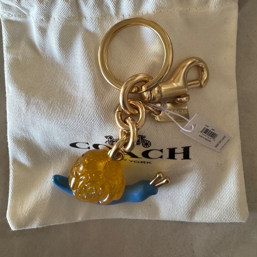 Coach Yellow and Blue Snail Bag Charm